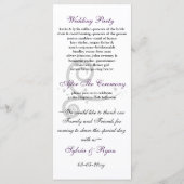 lila Hochzeitsprogramm Programm (Rückseite)