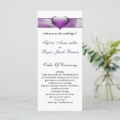 lila Hochzeitsprogramm Programm (Stehend Vorderseite)