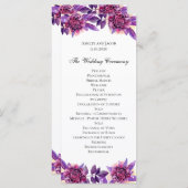 Lila Hochzeitsprogramm. Zeremonie zur Blume von Aq Programm (Vorne/Hinten)