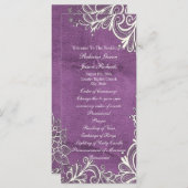 lila Hochzeitsprogramme für moderne weiße Wirbel Programm (Vorne/Hinten)