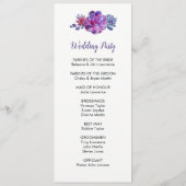 Lila Hochzeitsprogramme für Wasserfarben Programm (Rückseite)