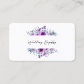 Lila Hochzeitsregistrierung von Wasserfarben Visitenkarte (Vorderseite)