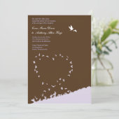 Lila Hochzeitsreise Einladung (Stehend Vorderseite)