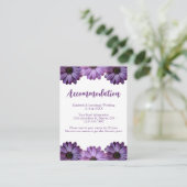 Lila Hochzeitsreise mit Flora Begleitkarte (Stehend Vorderseite)