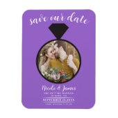 Lila Hochzeitsring-Foto Save the Date Magnet (Vertikal)