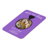 Lila Hochzeitsring-Foto Save the Date Magnet (Linke Seite)