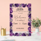 Lila Hochzeitsschild aus Plexiglas Acrylschild (Hochzeit)