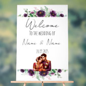 Lila Hochzeitsschild aus Plexiglas Acrylschild (Neutral)