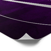 Lila Hochzeitssitzkarte mit Silberleaf Poster (Ecke)