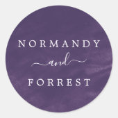 Lila HochzeitsslittingUmschlag Aufkleber (Vorderseite)