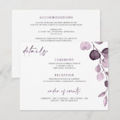 Lila Hochzeitssonderkarte Blumengarten Begleitkarte (Vorne/Hinten)