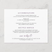 Lila Hochzeitssonderkarte Blumengarten Begleitkarte (Rückseite)