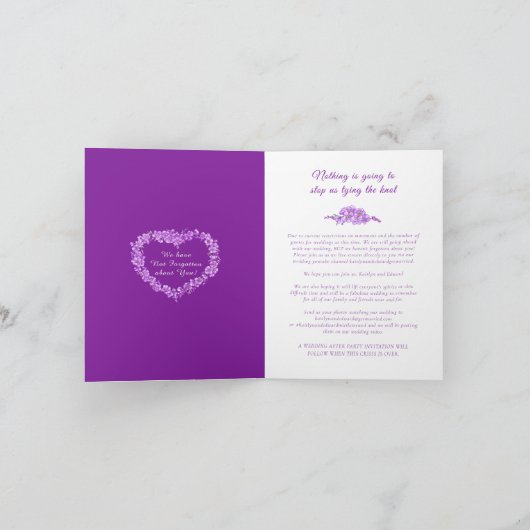 Lila Hochzeitsstrom im Vergessen Ankündigung (Innenseite)