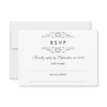 Lila Hochzeitsszenierung RSVP