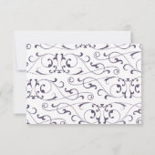 Lila Hochzeitsszenierung RSVP Karte (Rückseite)