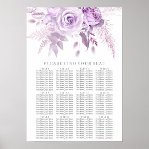 Lila Hochzeitstabelle für verzauberte Blumen Poster