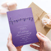 Lila Hochzeitstag Einladung