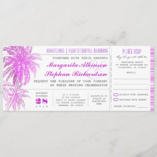 lila Hochzeitstickets für Boardings Einladung