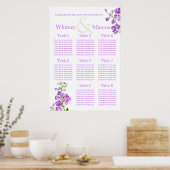 Lila Hochzeitstisch-Planer für Delphinium Poster (Küche)