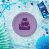 Lila Hochzeitstorte Pappteller (Party)