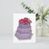 Lila Hochzeitstorte Postkarte (Stehend Vorderseite)