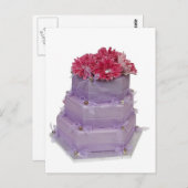 Lila Hochzeitstorte Postkarte (Vorne/Hinten)