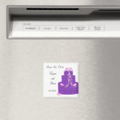 Lila Hochzeitstorte Save the Date Magnet (In Situ (Geschirrspüler))