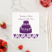 Lila Hochzeitstorte Serviette (Beispiel)