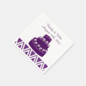 Lila Hochzeitstorte Serviette (Ecke)