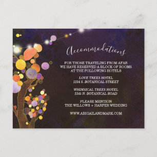 Lila Hochzeitsunterkunft Postkarte