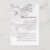 Lila Hochzeitsunterkünfte in Aquarell Begleitkarte (Vorderseite)