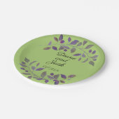 Lila Hochzeitswasser Pappteller (Schrägansicht)