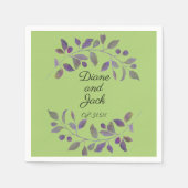 Lila Hochzeitswasser Serviette (Vorderseite)