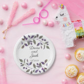 Lila Hochzeitswasserdesign Pappteller (Party)