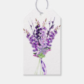 Lila Hochzeitswatercolor-Lavendel Geschenkanhänger (Vorderseite)