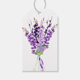 Lila Hochzeitswatercolor-Lavendel Geschenkanhänger