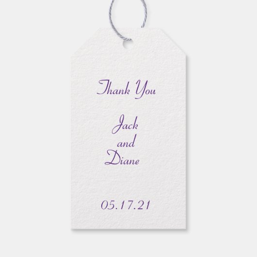 Lila Hochzeitswatercolor-Lavendel Geschenkanhänger (Rückseite)