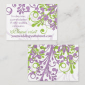 Lila Hochzeitswebsite Begleitkarte (Vorne/Hinten)