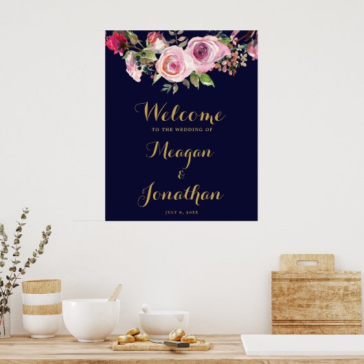 lila Hochzeitszeichen der Marine Poster (Küche)