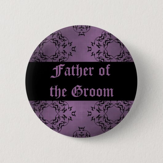 Lila Hochzeitvater Button (Vorderseite)