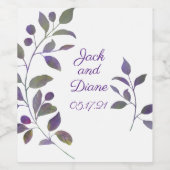 Lila Hochzeitwasser-Wasserfarben-Siegel Weinetikett (Einzelnes Label)