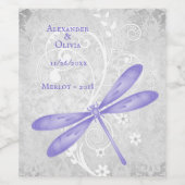 Lila Hochzeitweinetikett Weinetikett (Einzelnes Label)