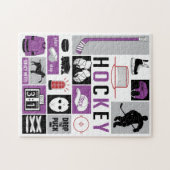 Lila Hockeyspieler Puzzle (Horizontal)