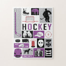 Lila Hockeyspieler Puzzle