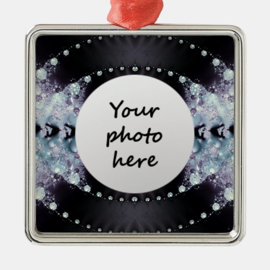 Lila Hole Silbernes Ornament (Vorne)