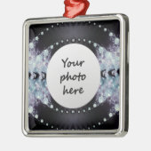 Lila Hole Silbernes Ornament (Links)