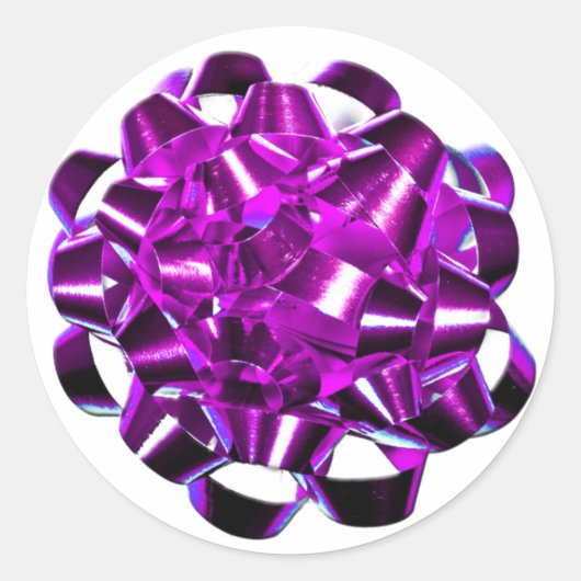 Lila Holiday Bow Weihnachtssaison Siegel Runder Aufkleber (Vorderseite)