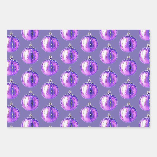 Lila Holiday Ornament Wrap Craft Papier (Vorderseite)