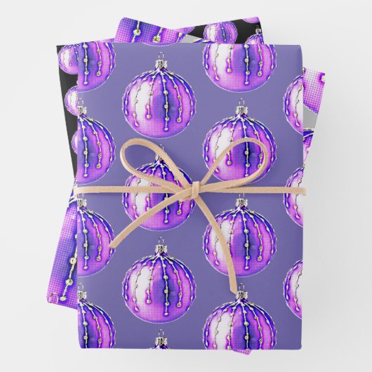 Lila Holiday Ornament Wrap Craft Papier (Beispiel)