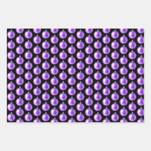 Lila Holiday Ornament Wrap Craft Papier (Vorderseite 3)